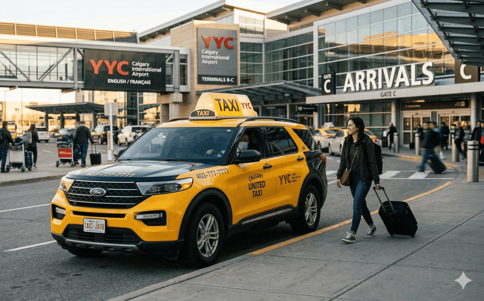 Locals Taxi airport transport at Calgary International Airport (YYC)